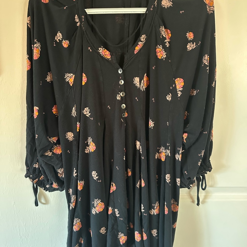 We The Free Black Floral Dress